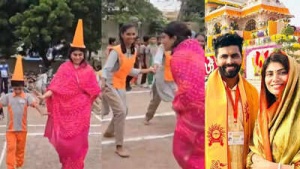 Rivaba Jadeja, Wife of Indian Cricket Star, Joins Students in Kabaddi and Tug-of-War Match