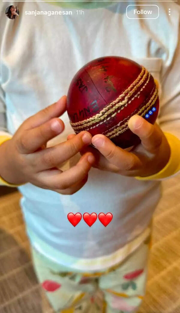 Sanjana Ganesan shares photo of son after Bumrah's performance