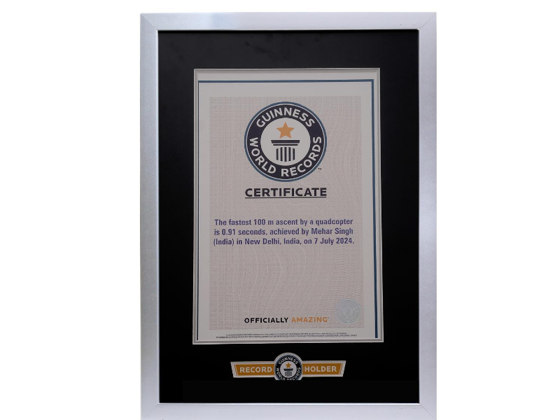 Mehar Singh's official Guinness World Record certificate